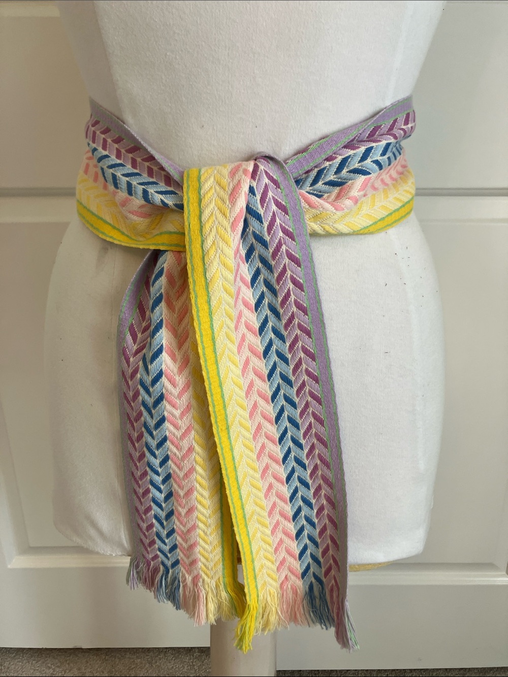 Pastel Multicolor Woven Obi Belt